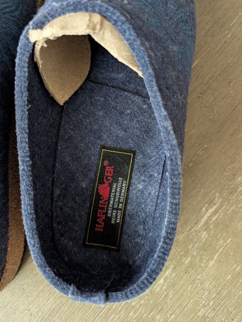 Haflinger Navy Blue Wool Embroidered Floral Clogs Slippers EU 41 Made in Germany - Picture 6 of 9
